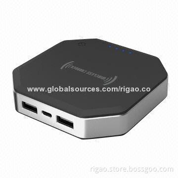 QI wireless charger with 6,000mAh Li-ion battery, for iPhone 5/5C/5S